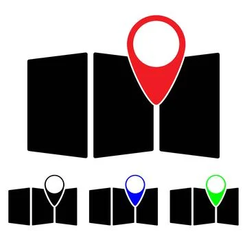 Set of multi-colored map pointers. GPS location symbol.Flat design イラスト素材