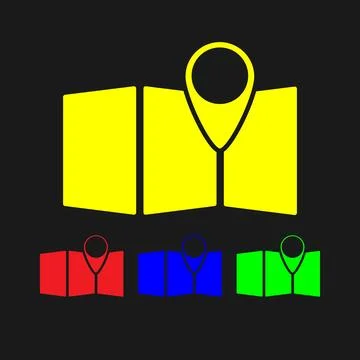 Set of multi-colored map pointers. GPS location symbol. Flat design vector イラスト素材