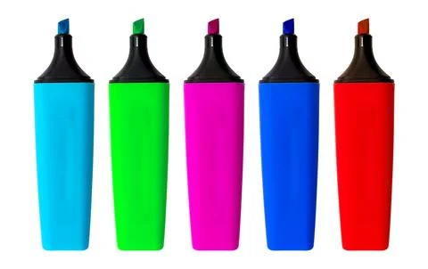 Set from multi -colored markers on a white background. Insulated against th.. Stock Photos