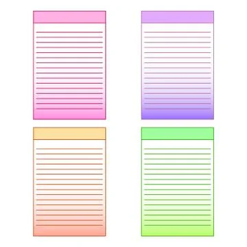 Set of multi-colored page templates for notepad. Vector graphics Stock Illustration