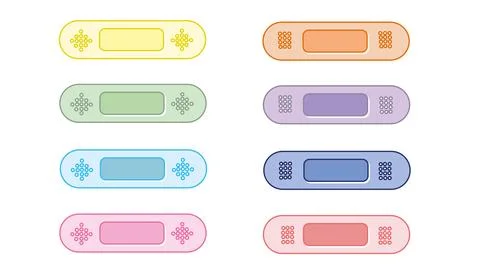 Set of multi-colored patches for protection against germs and wound healing Stock Illustration