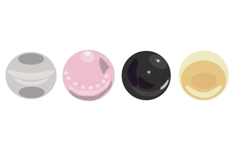 Set of multi-colored pearls. Vector illustration on white background. Stock Illustration