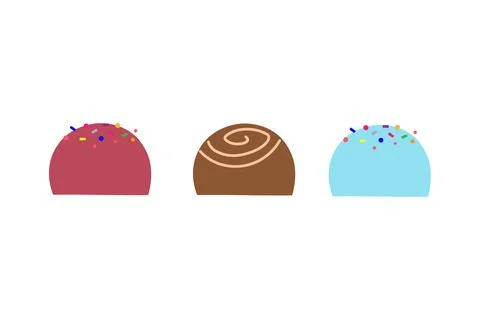 Set of multi-colored sweets on an isolated background. Dessert. A treat. Tea Stock Illustration