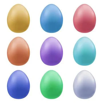 A set of multi-colored vector Easter eggs. Easter holiday Stock Illustration