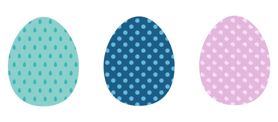 A set of multi-colored vector Easter eggs. Easter holiday Stock Illustration