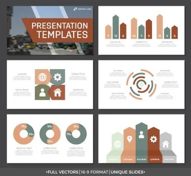 Set of multi colour elements for multipurpose presentation template slides with イラスト素材