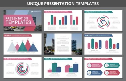 Set of multi colour elements for multipurpose presentation template slides with イラスト素材