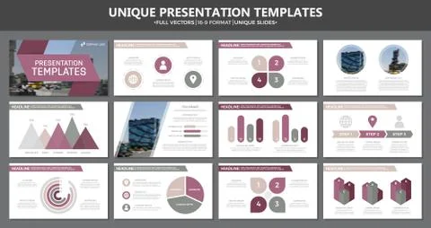 Set of multi colour elements for multipurpose presentation template slides with イラスト素材