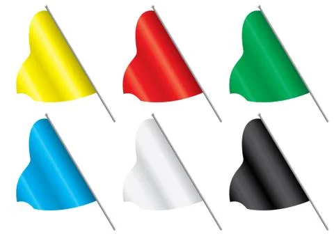 Set of multi-coloured flags. Stock Illustration