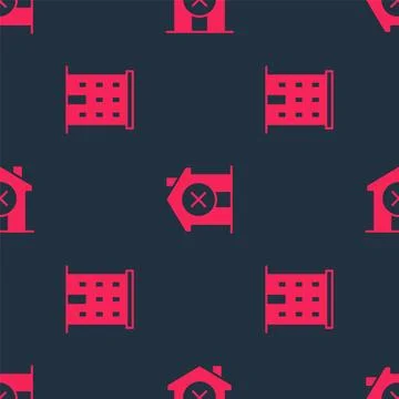Set Multi storey building and No house on seamless pattern. Vector Ilustración de archivo