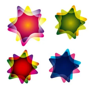 Set of multicolor abstract vector illustrations Stock Illustration