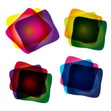 Set of multicolor abstract vector illustrations Stock Illustration