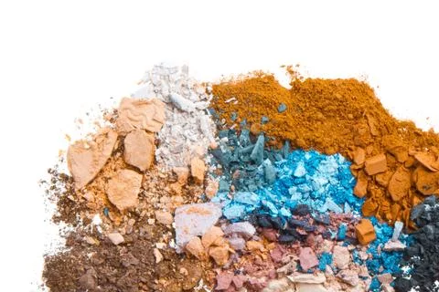 Set of multicolor crushed eyeshadows Stock Photos