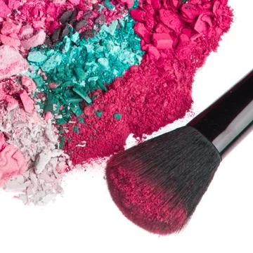 Set of multicolor crushed eyeshadows Stock Photos