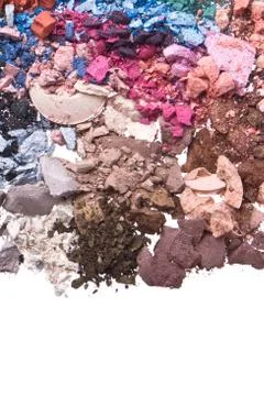 Set of multicolor crushed eyeshadows Stock Photos