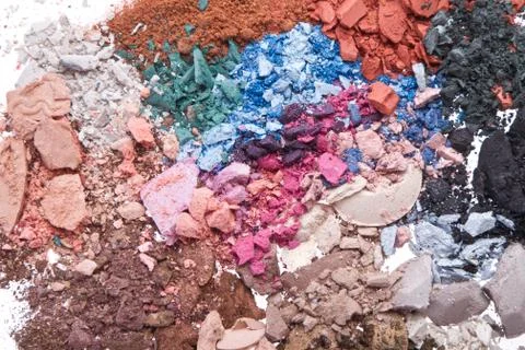 Set of multicolor crushed eyeshadows Stock Photos