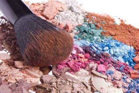 Set of multicolor crushed eyeshadows Stock Photos