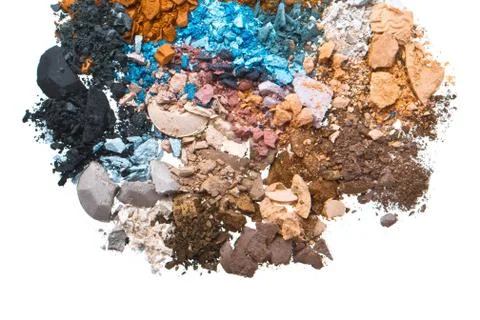 Set of multicolor crushed eyeshadows Stock Photos