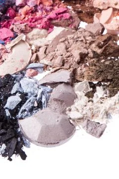 Set of multicolor crushed eyeshadows Stock Photos