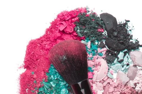 Set of multicolor crushed eyeshadows Stock Photos