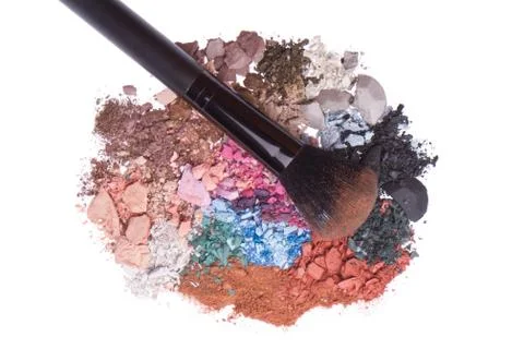 Set of multicolor crushed eyeshadows Stock Photos