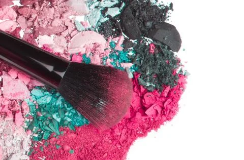 Set of multicolor crushed eyeshadows Foto stock