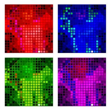 A set of multicolor polygon triangle triangular multi mosaic Illustrazione stock