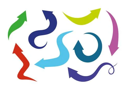 A set of multicolored arrows Stock Illustration