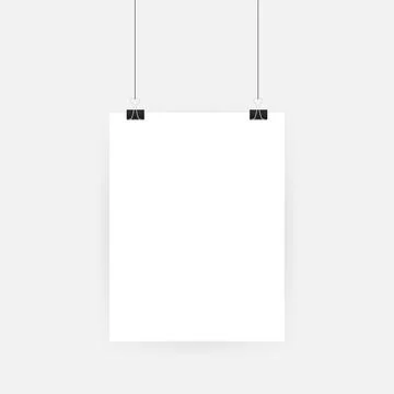 Set of multicolored binder clips on a piece of paper on a transparent backgro Illustrazione stock