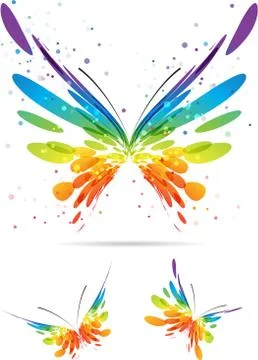 Set of multicolored butterflies Stock Illustration