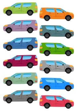 Set of multicolored car Stock Illustration