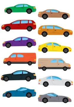 Set of multicolored car Stock Illustration