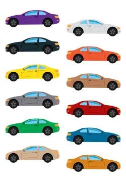 Set of multicolored car Stock Illustration