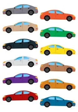Set of multicolored car Stock Illustration