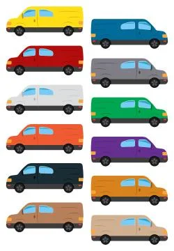 Set of multicolored car Stock Illustration