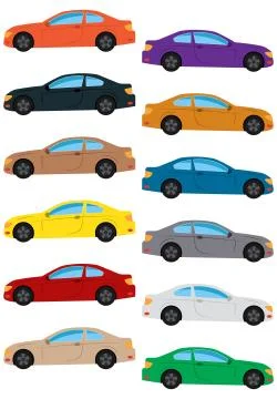 Set of multicolored car Illustrazione stock