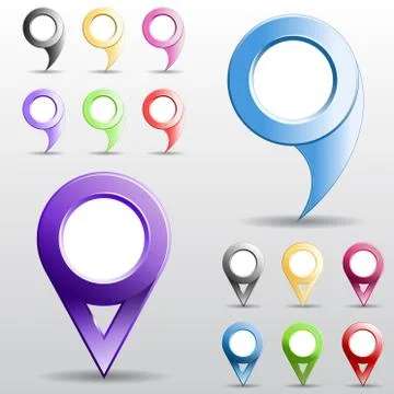 Set of multicolored circle pointers. 스톡 일러스트