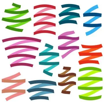 Set of Multicolored Flat Empty Ribbons. Ready for Your Text or Design Stock Illustration