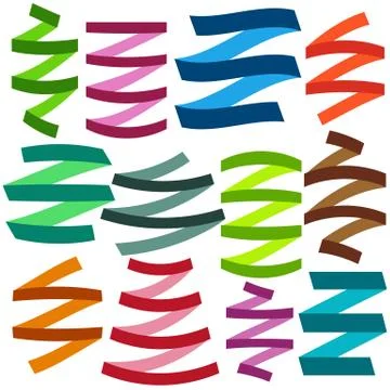 Set of Multicolored Flat Empty Ribbons Stock Illustration