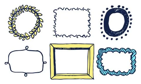 Set of Multicolored Frames Vector Illustration Stock Illustration