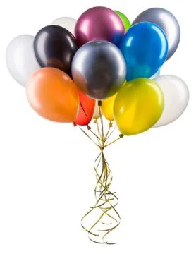 Set of multicolored helium balloons. Element of decorations for party. Stock Photos