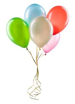 Set of multicolored helium balloons. Element of decorations for party. Stock Photos