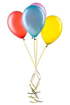 Set of multicolored helium balloons. Element of decorations for party. Stock Photos