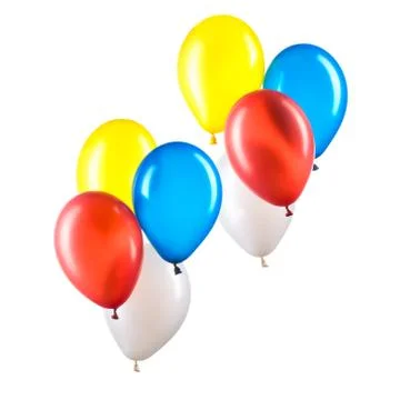 Set of multicolored helium balloons. Element of decorations for party. Stock Photos