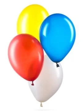 Set of multicolored helium balloons. Element of decorations for party. Stock Photos