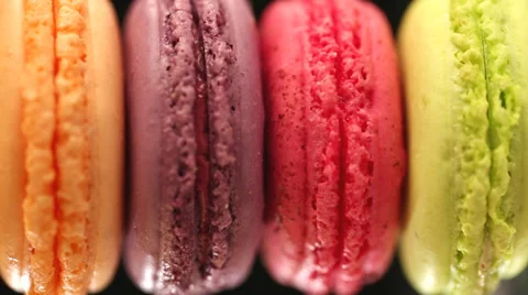 Set of multicolored macaron HD Stock Footage 34381340