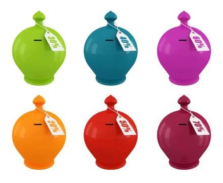 Set of multicolored moneybox Stock Illustration