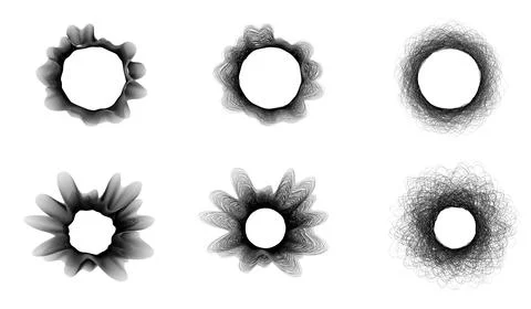 Set of multicolored neon sound wave vibrations. Sound lines, radial spectrum Stock Illustration