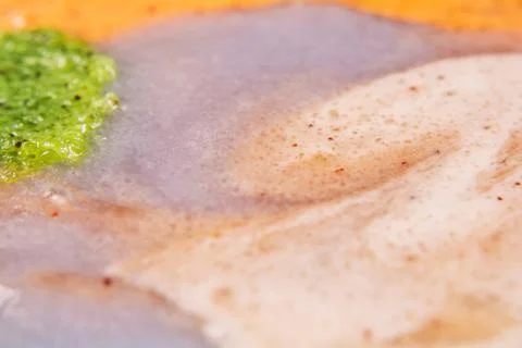 Set multicolored smears of scrub with exfoliating particles. Stock Photos
