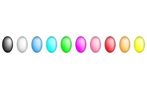 A set of multicolored spheres and buttons. Gradient mesh. White background. Stock Illustration